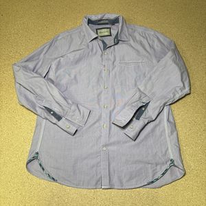 Robert Graham Tailored Fit Purple Long Sleeve Button Front Shirt Large D3